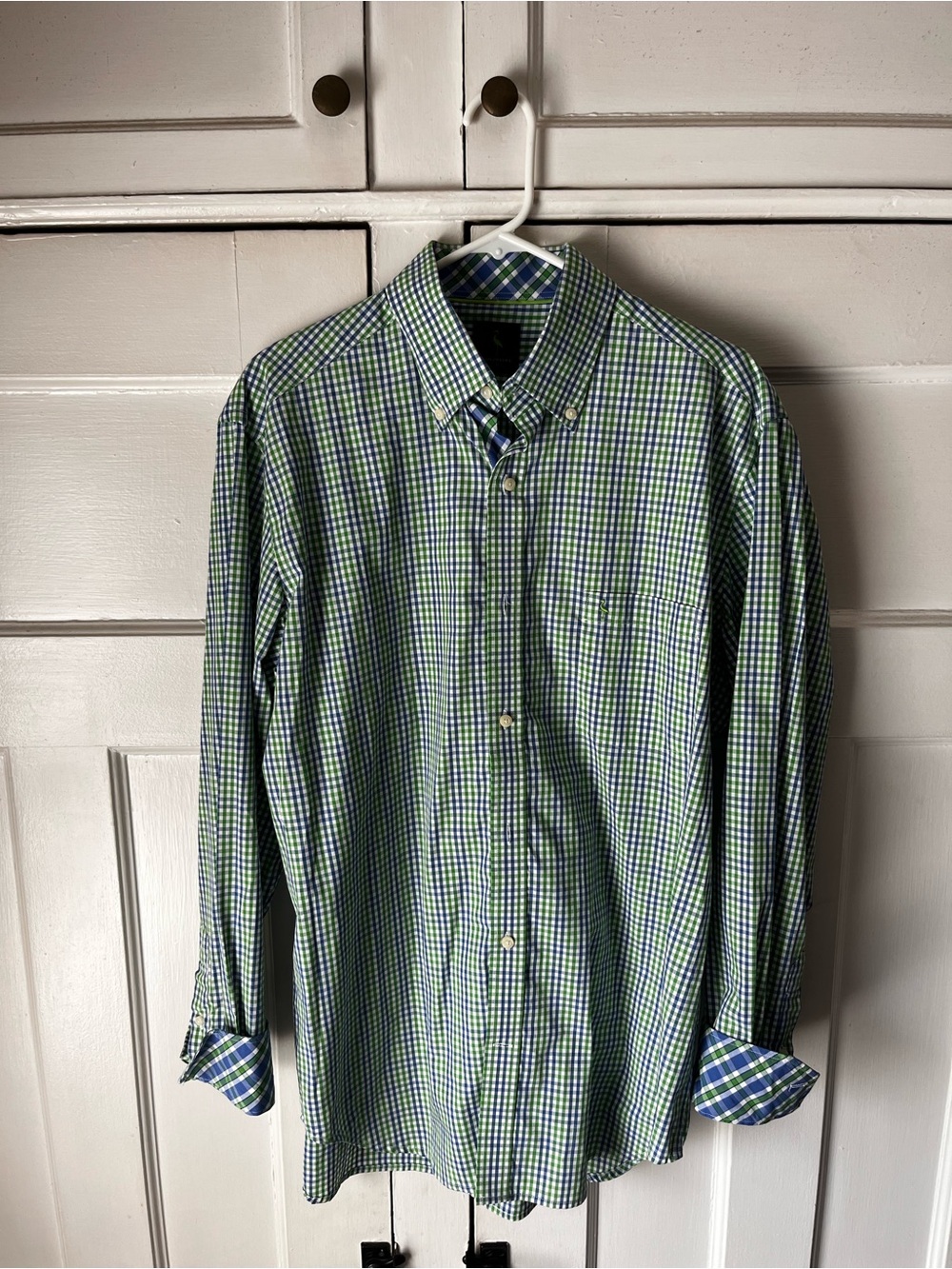 Tailorbyrd - Green & Blue Checked Button-Down Shirt - Men’s Size L
